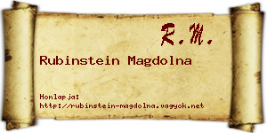 Rubinstein Magdolna névjegykártya