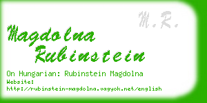 magdolna rubinstein business card